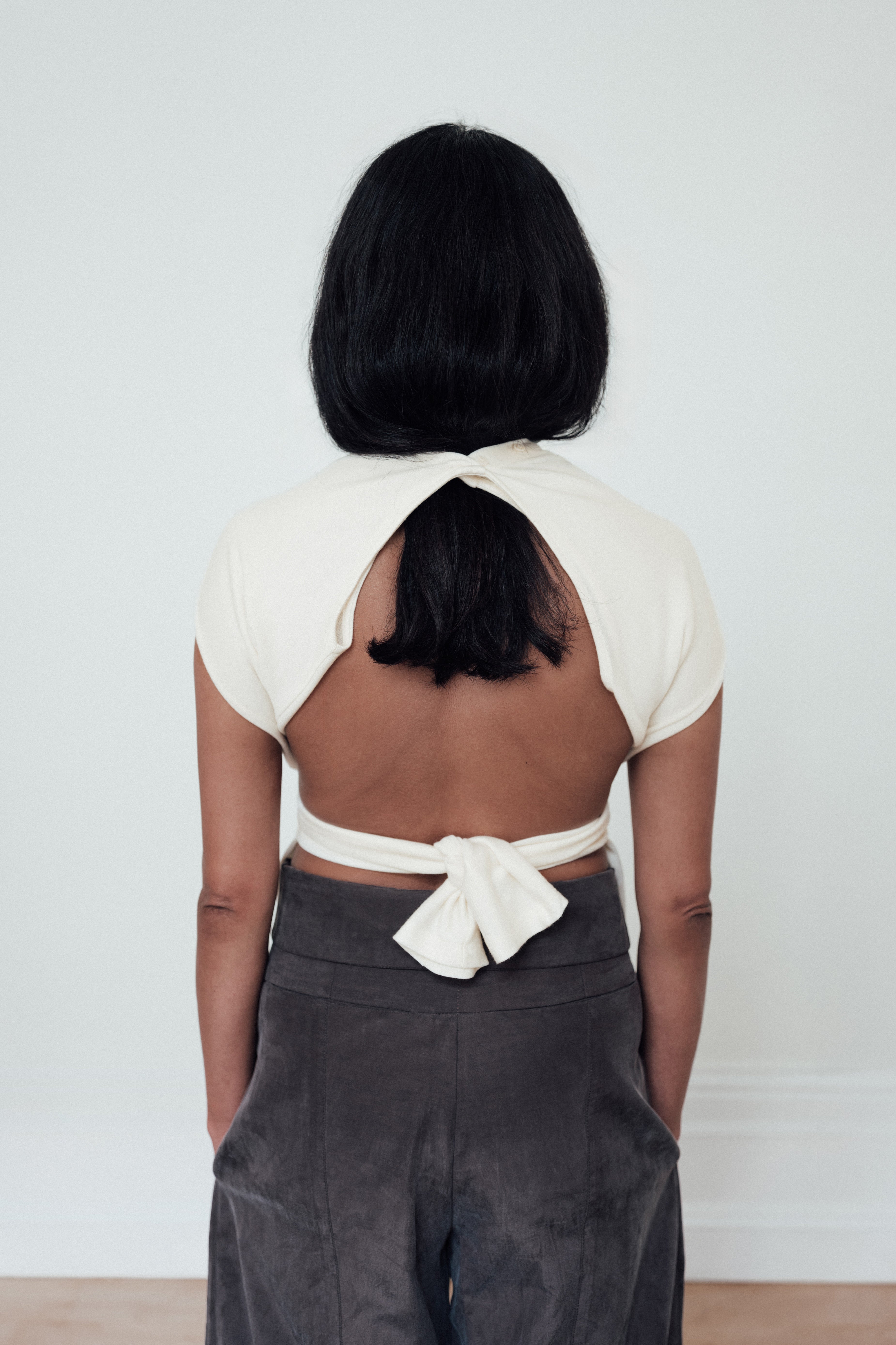 fluid wool top - ivory