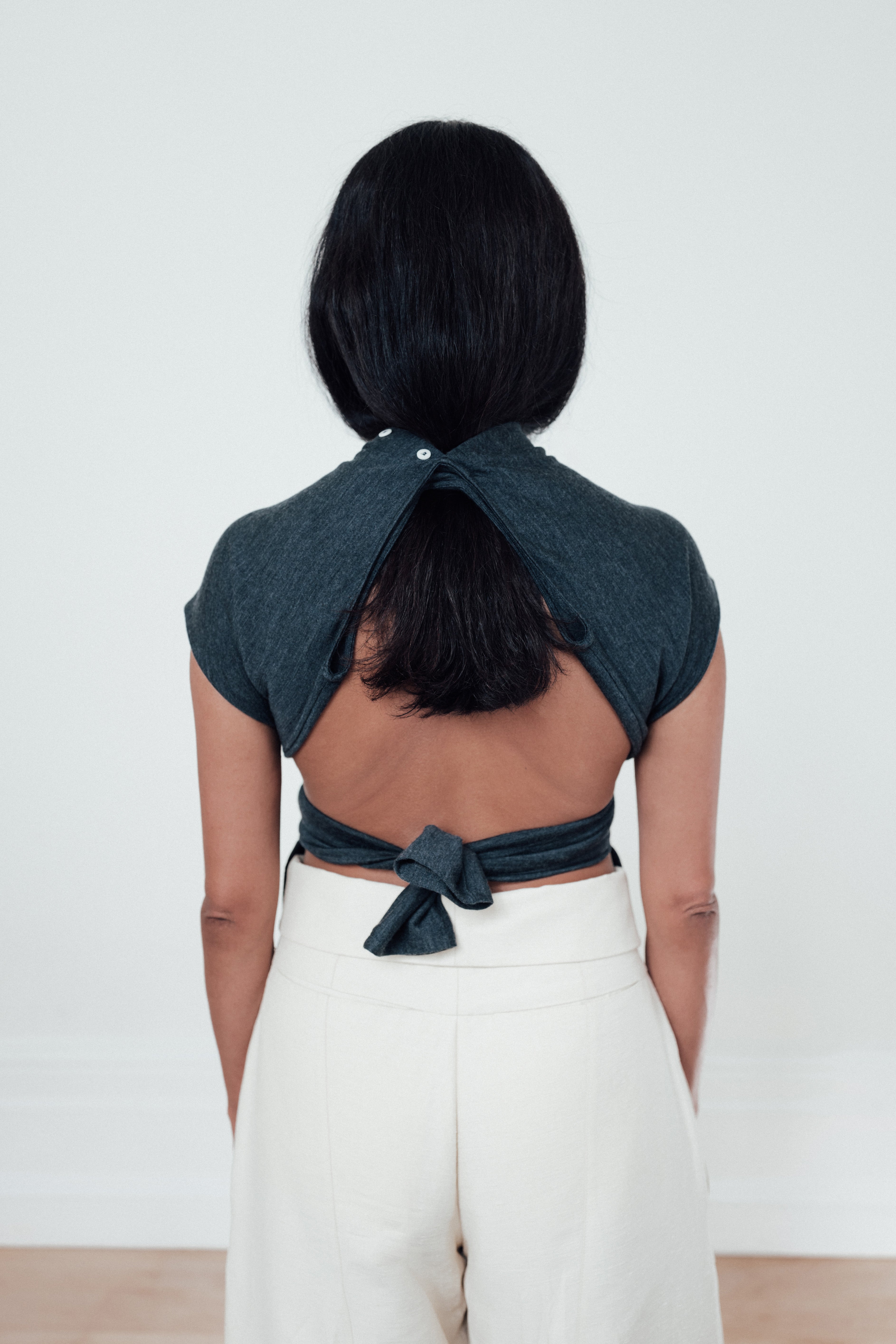 fluid wool top - grey