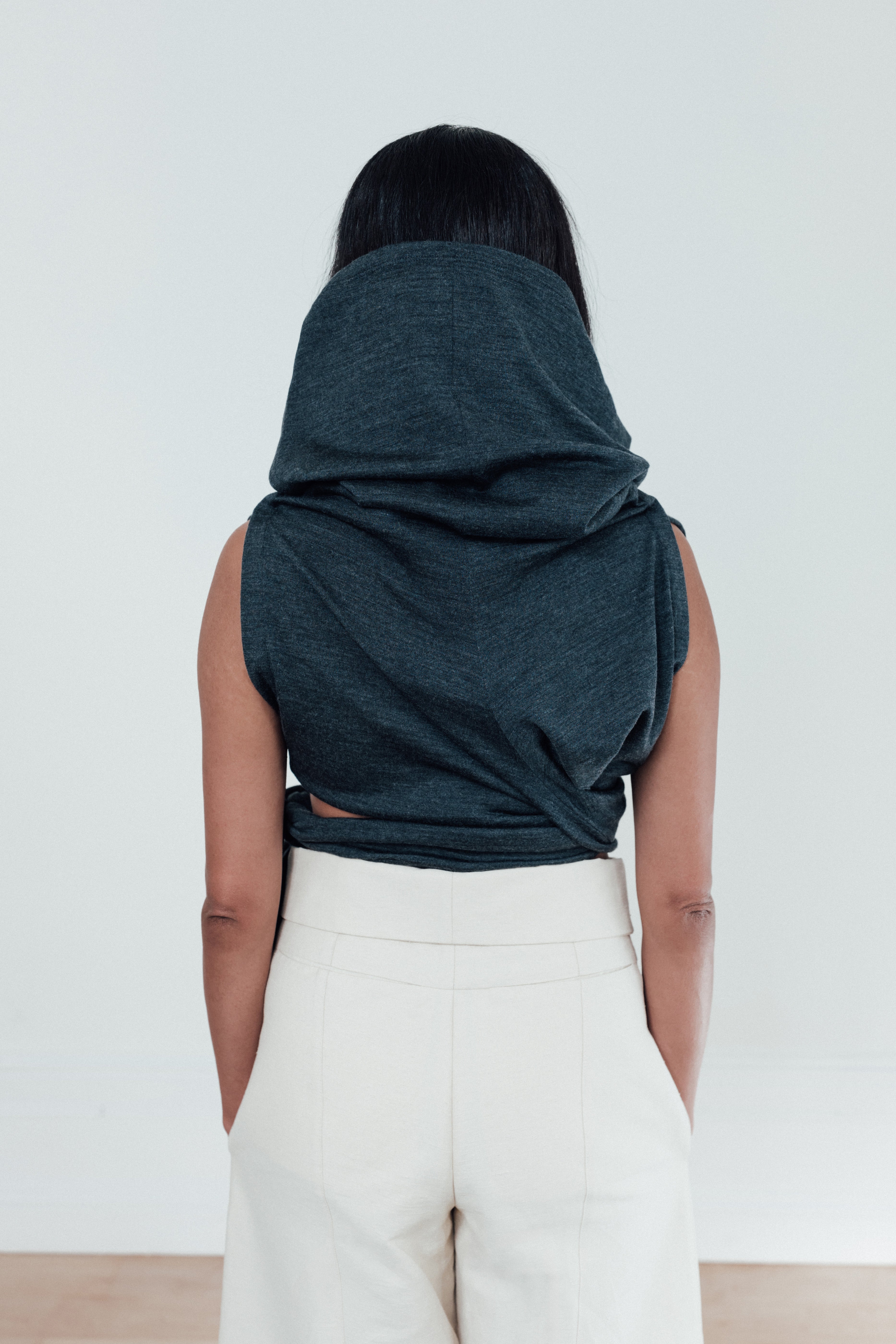 fluid wool top - grey