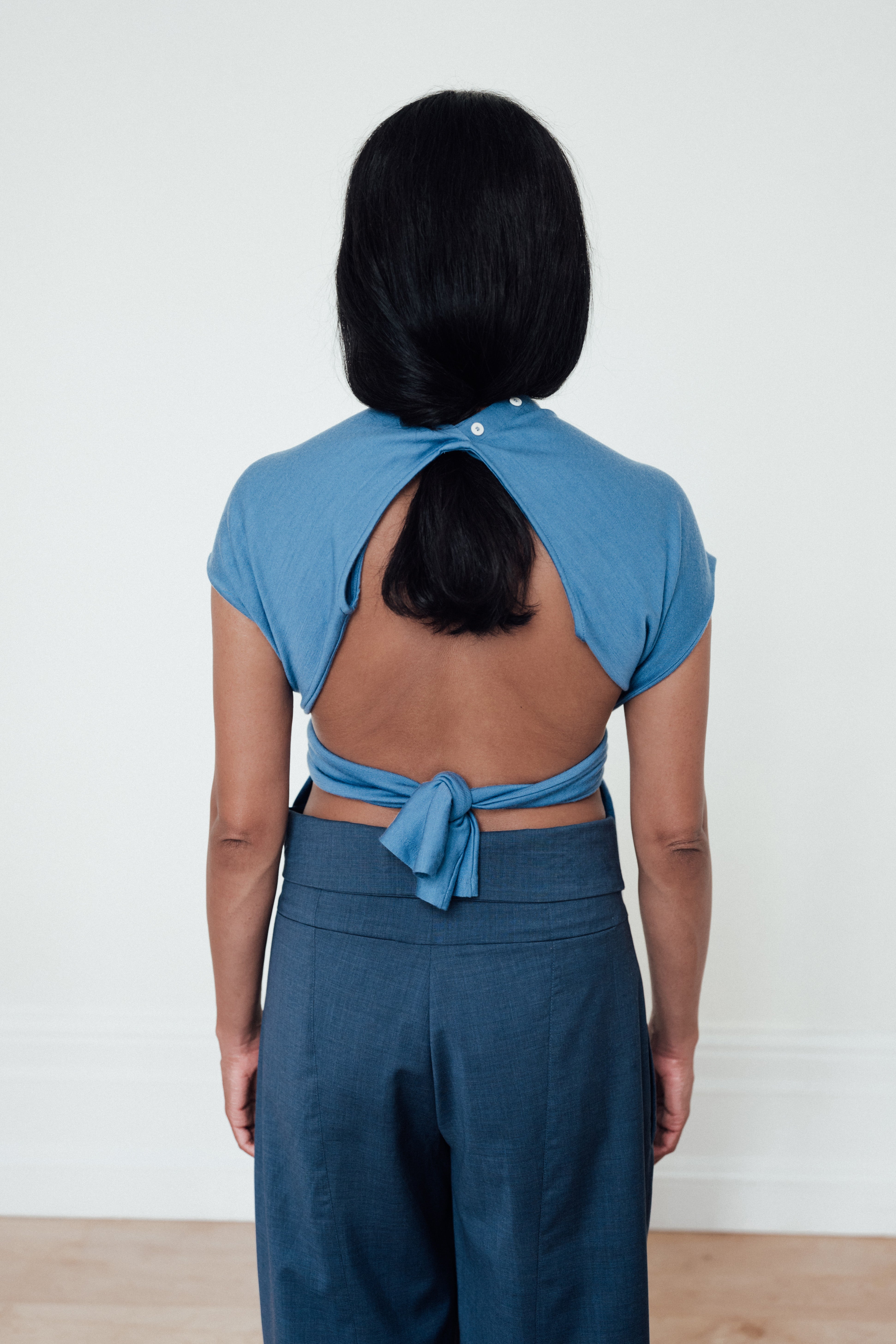 fluid wool top - blue