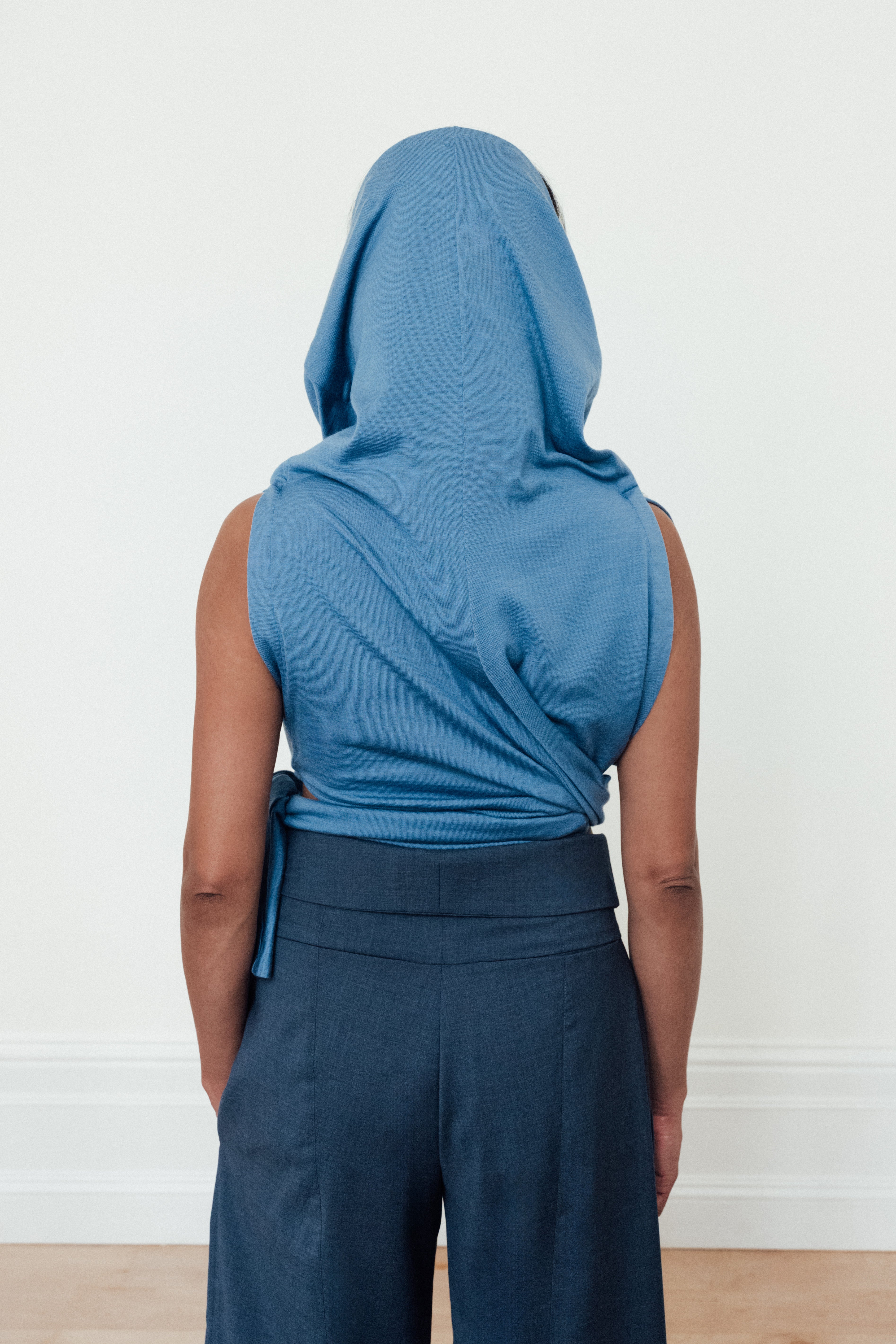 fluid wool top - blue