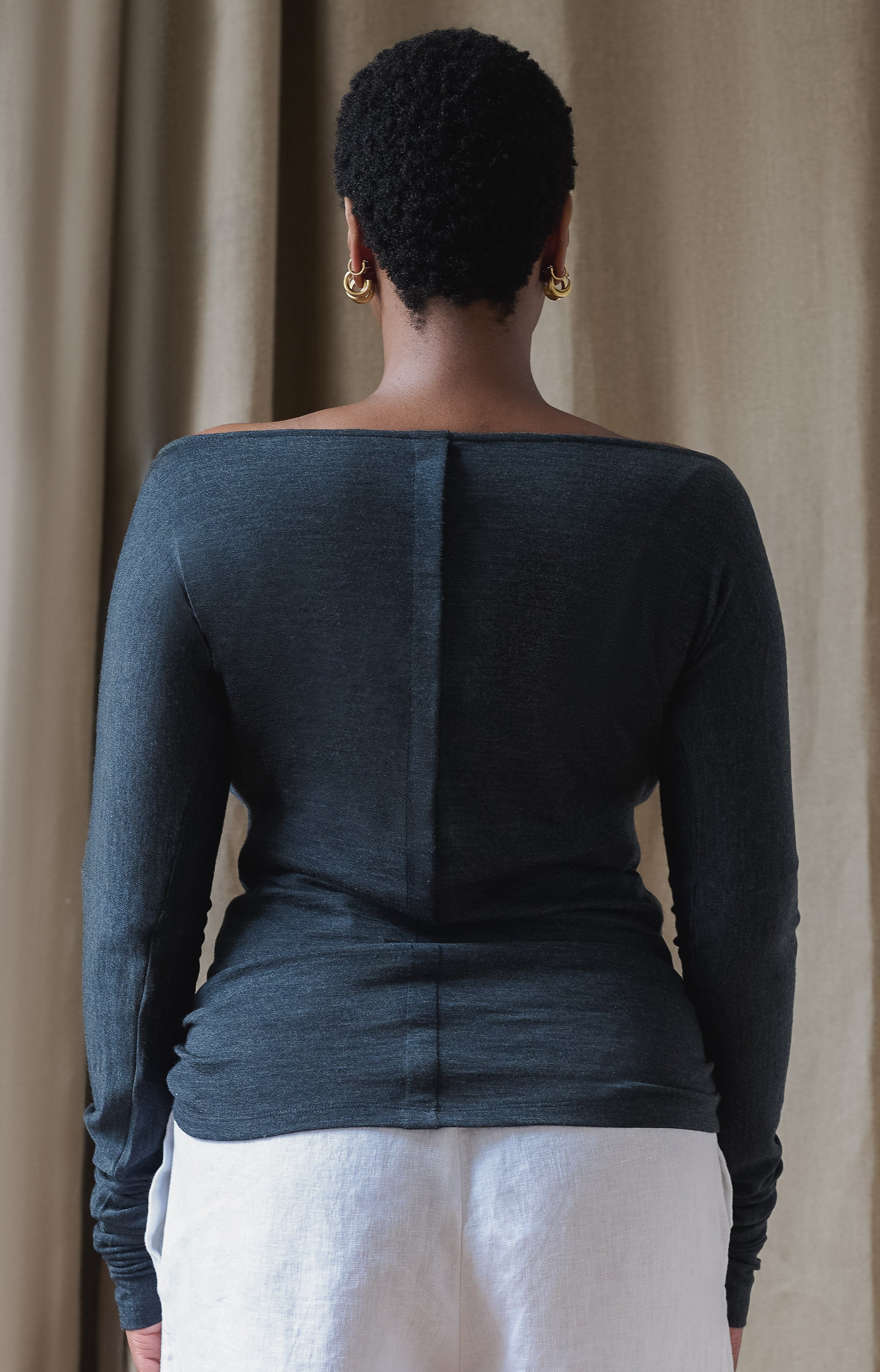 fluid wool top - grey