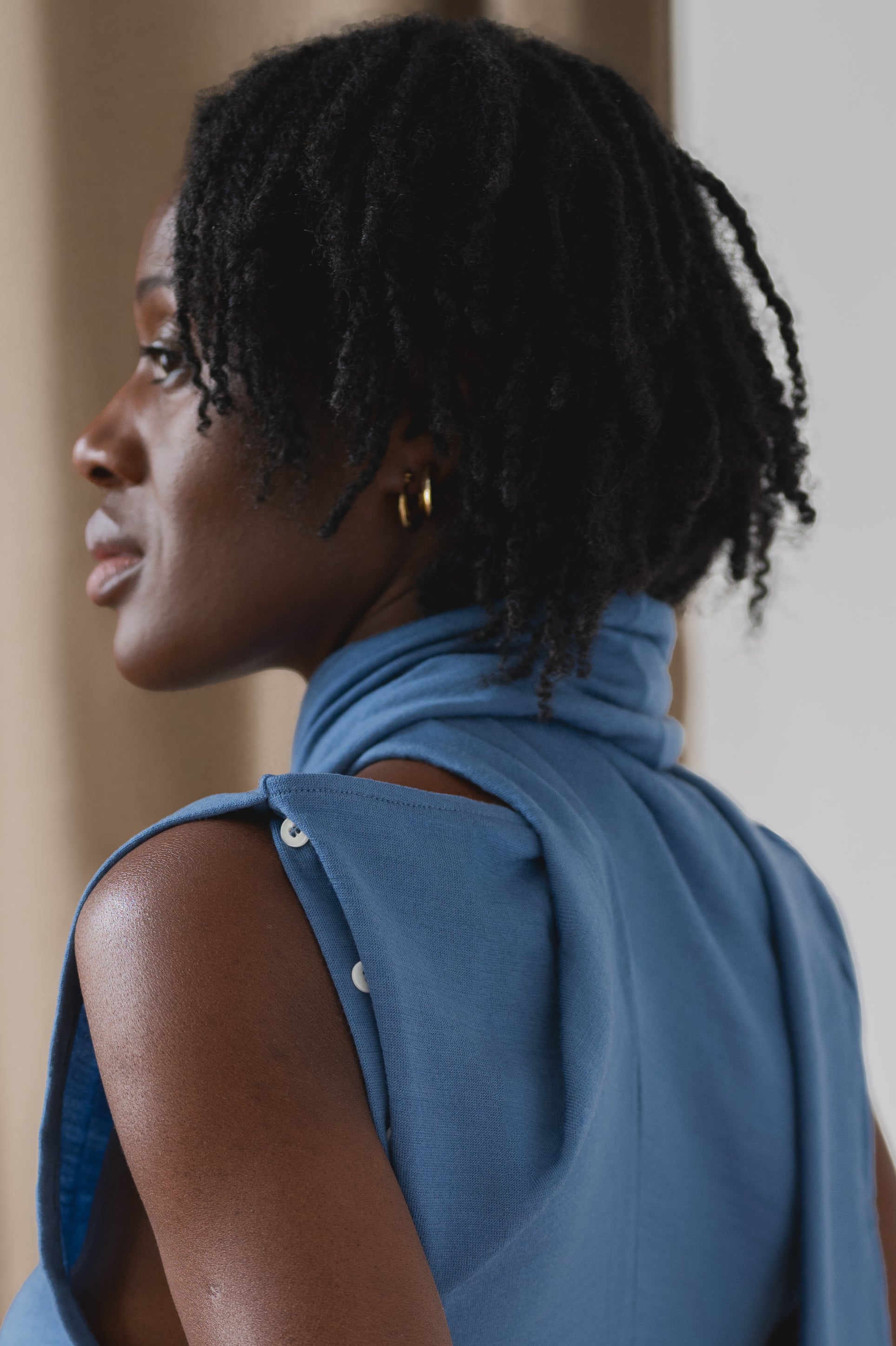 fluid wool top - blue