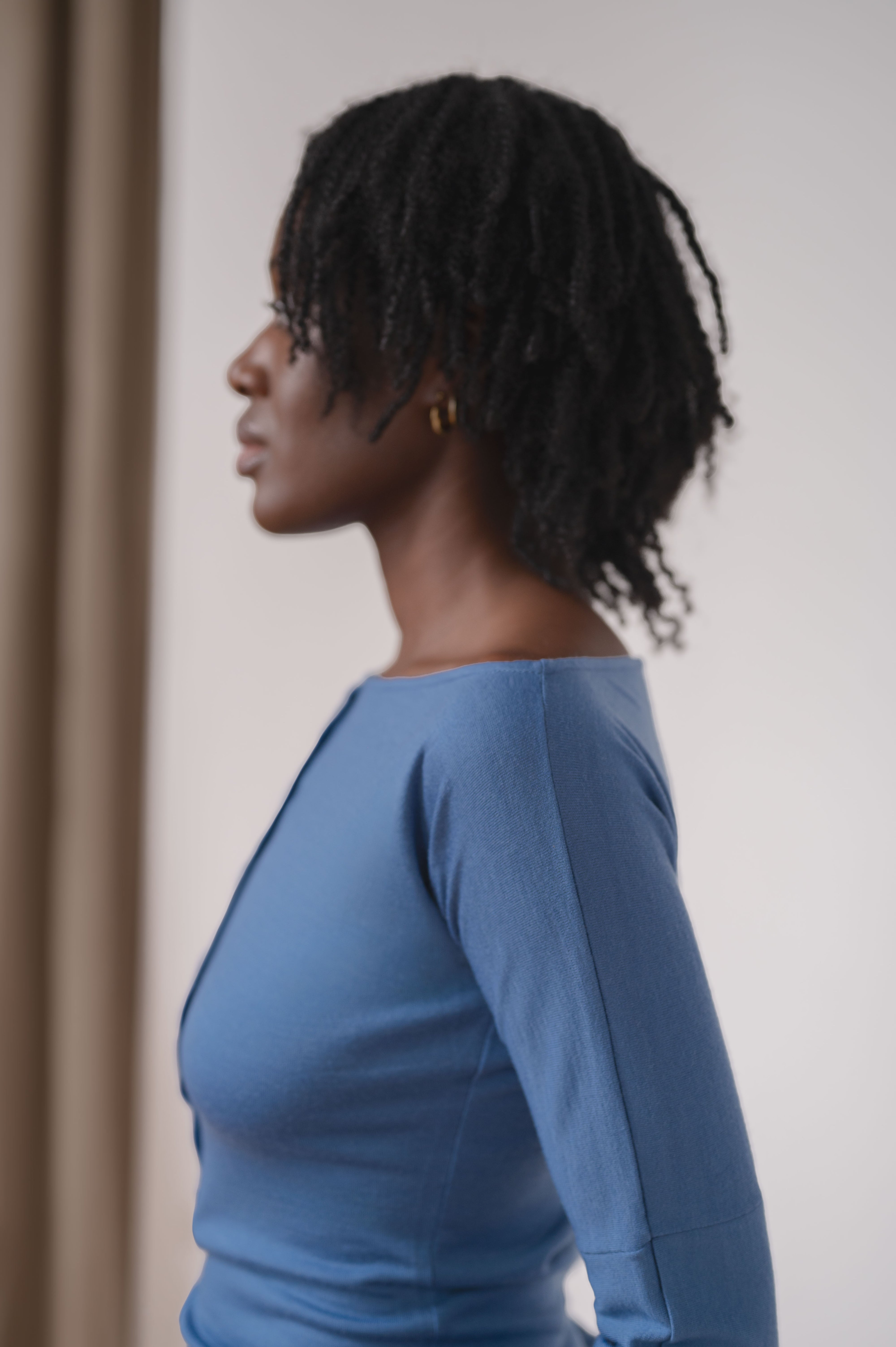 fluid wool top - blue