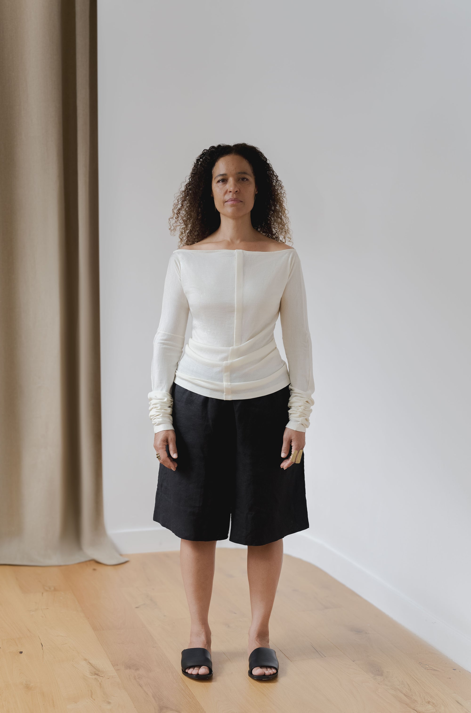 fluid wool top - ivory