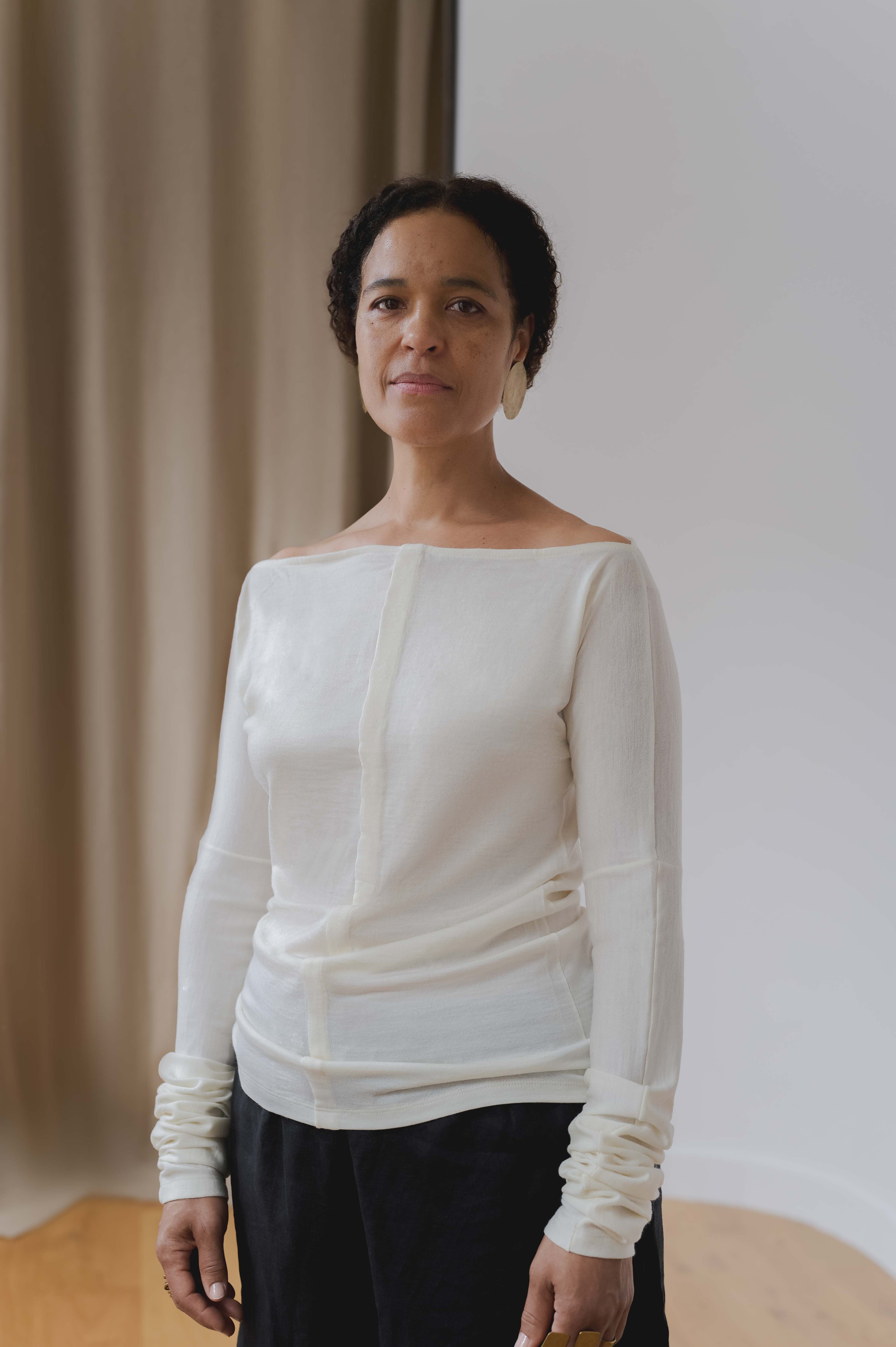 fluid wool top - ivory