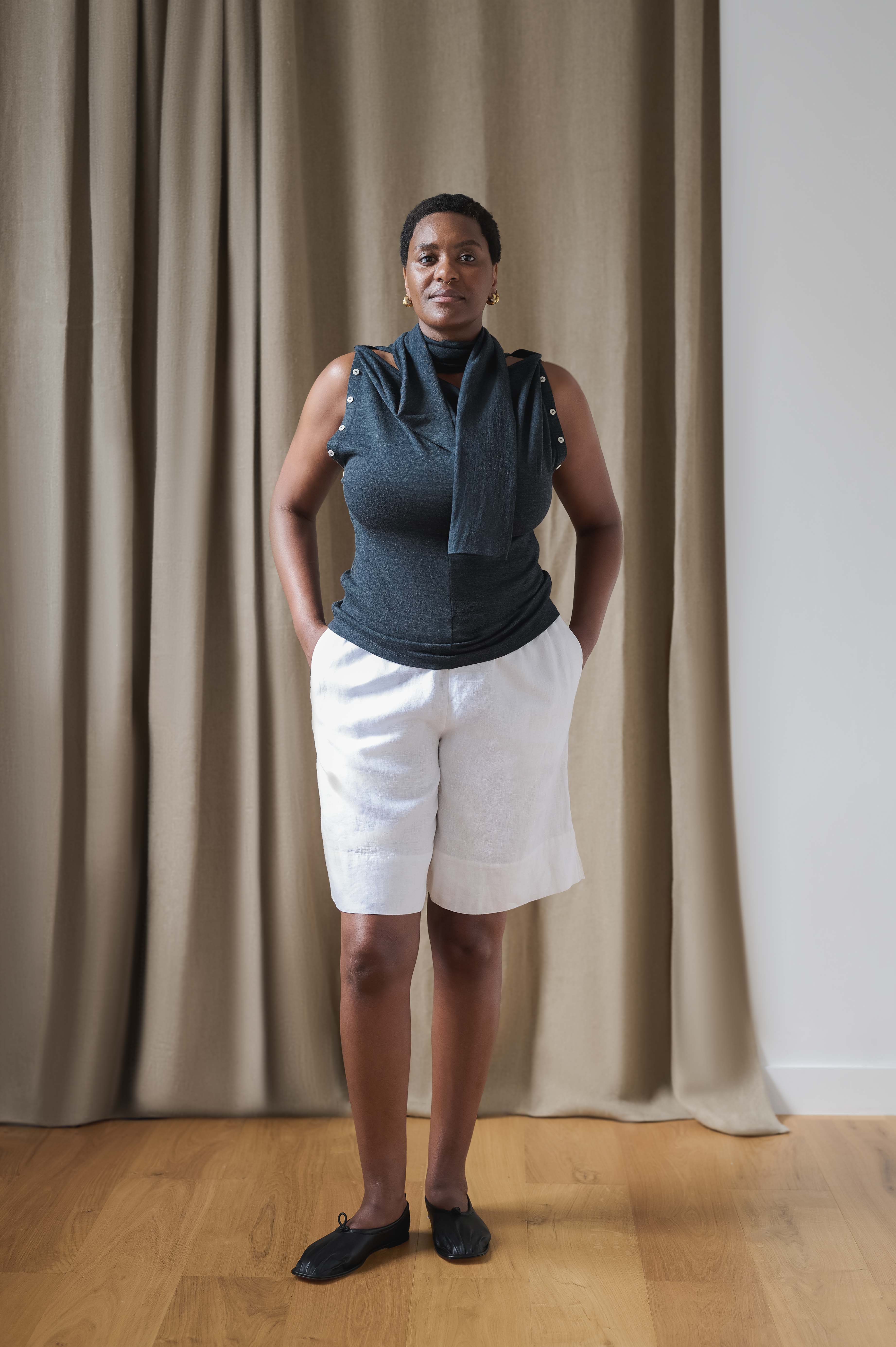 fluid wool top - grey