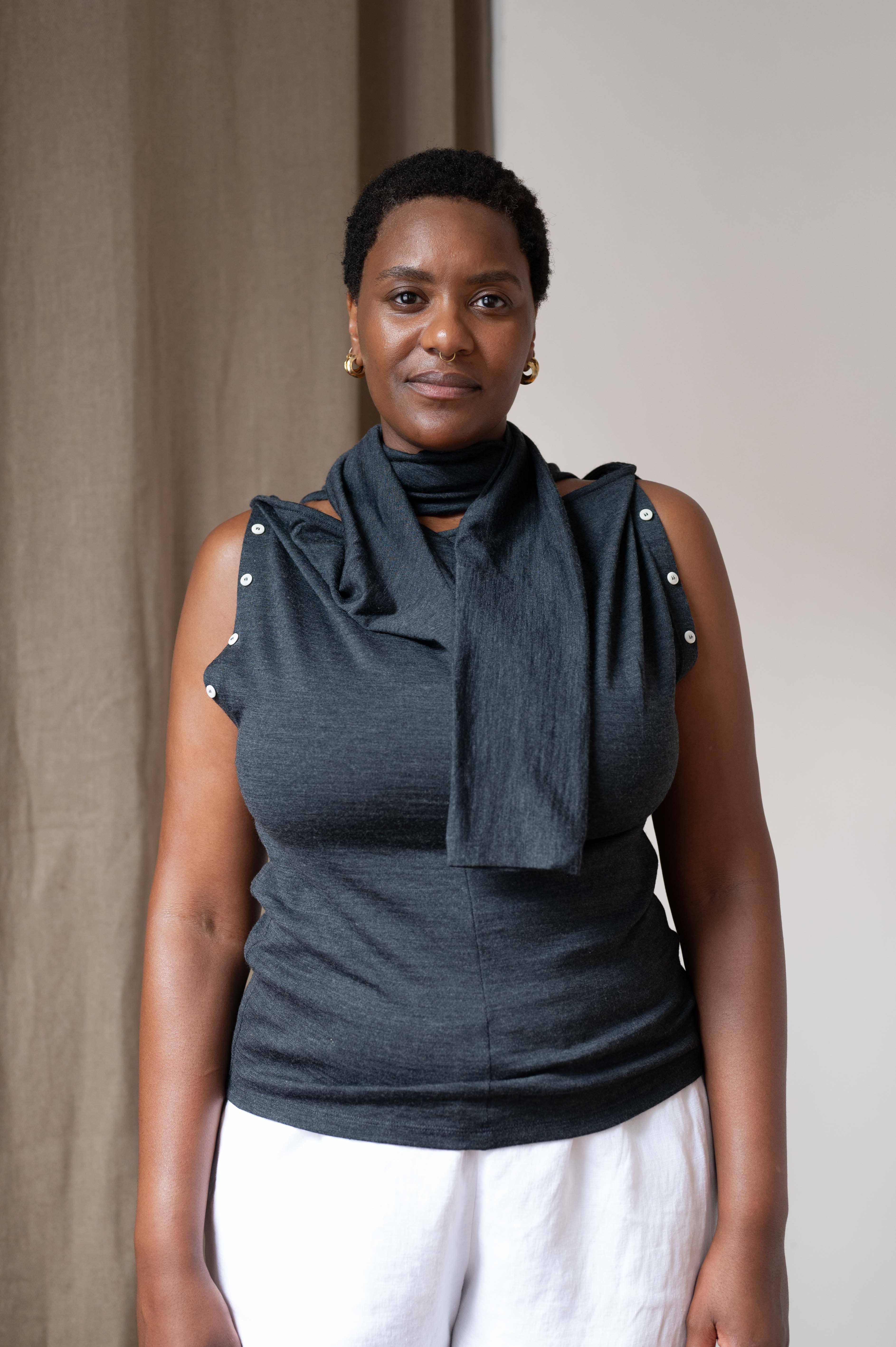 fluid wool top - grey