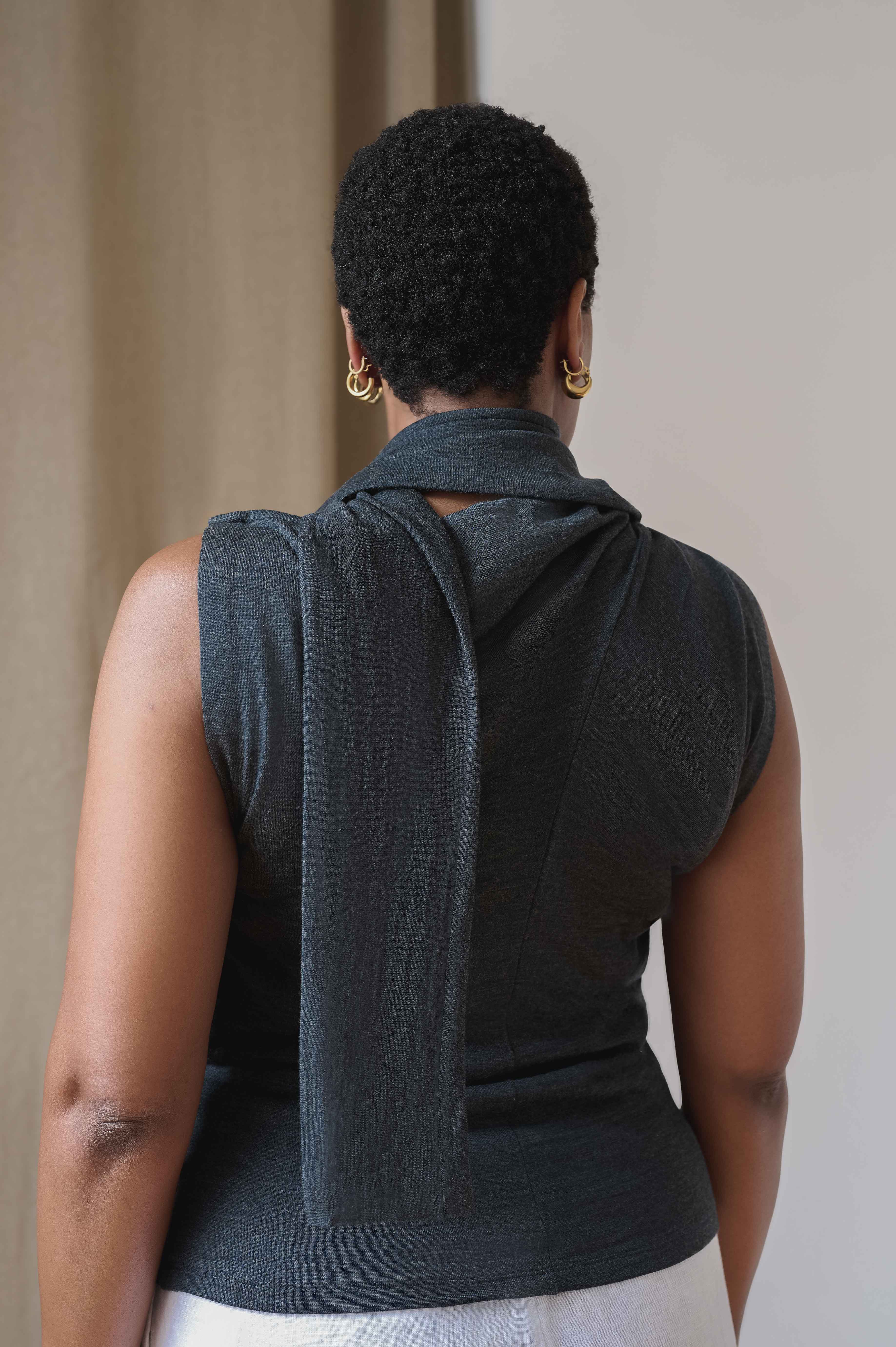 fluid wool top - grey