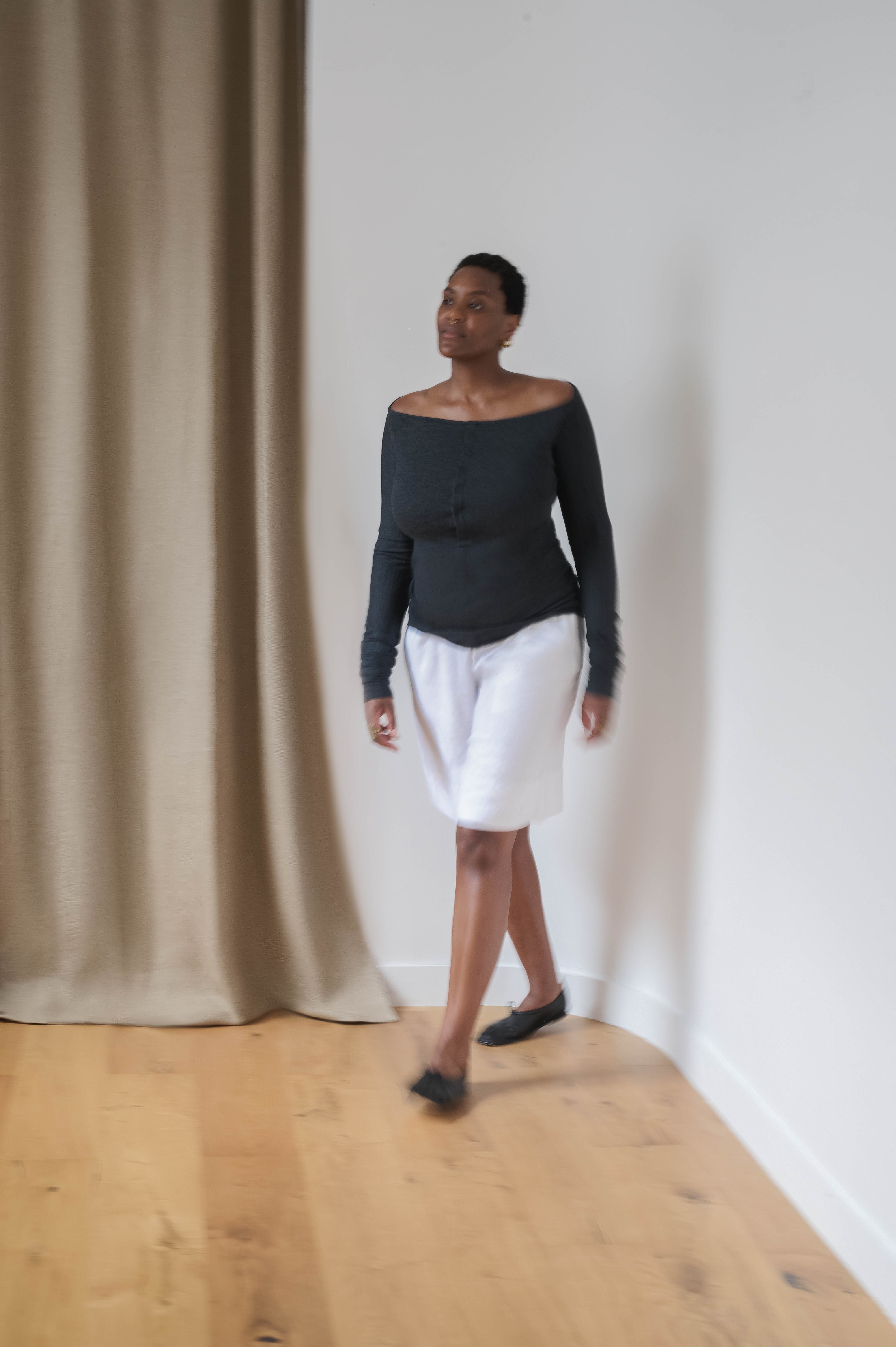 fluid wool top - grey