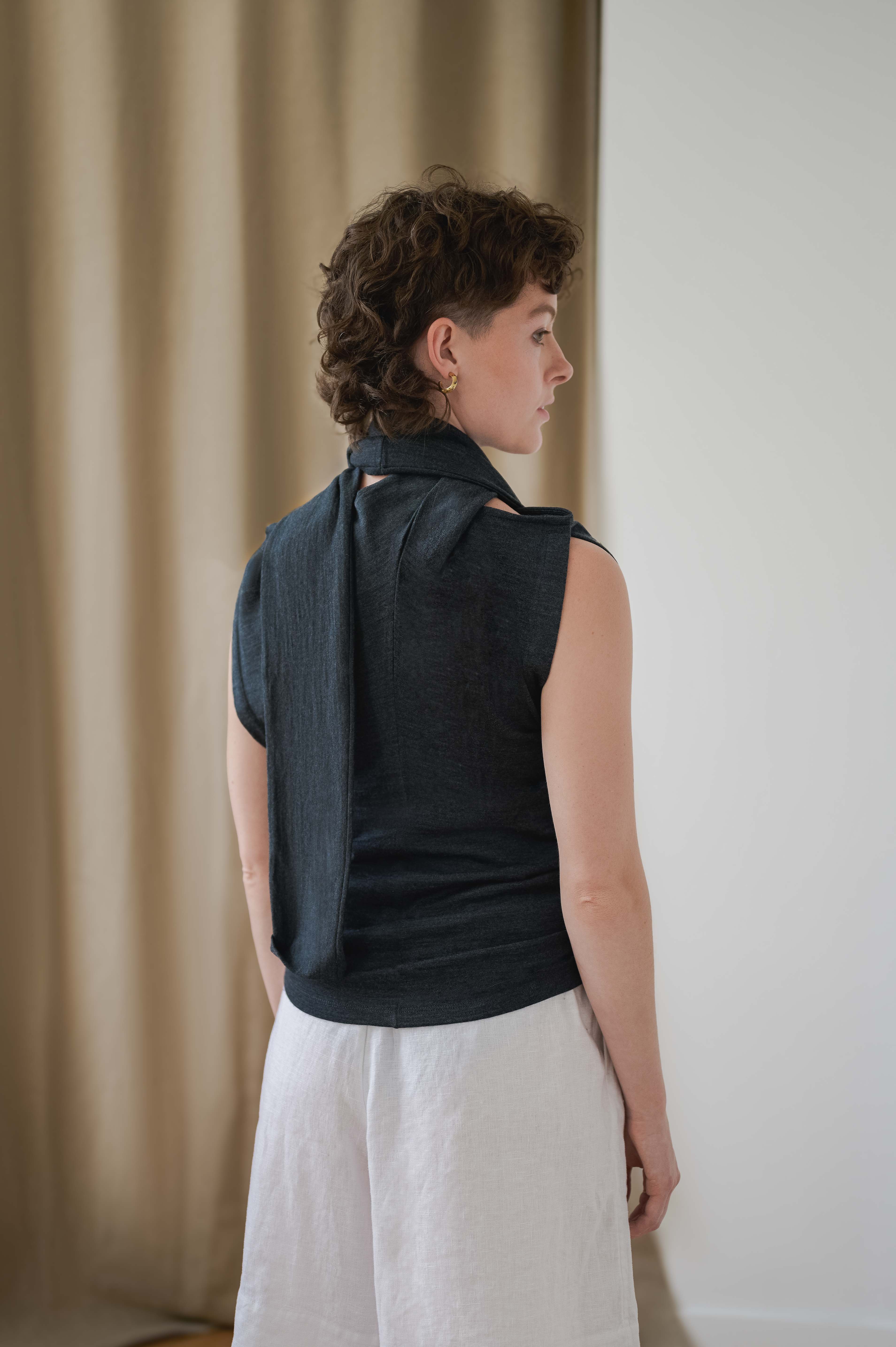 fluid wool top - grey