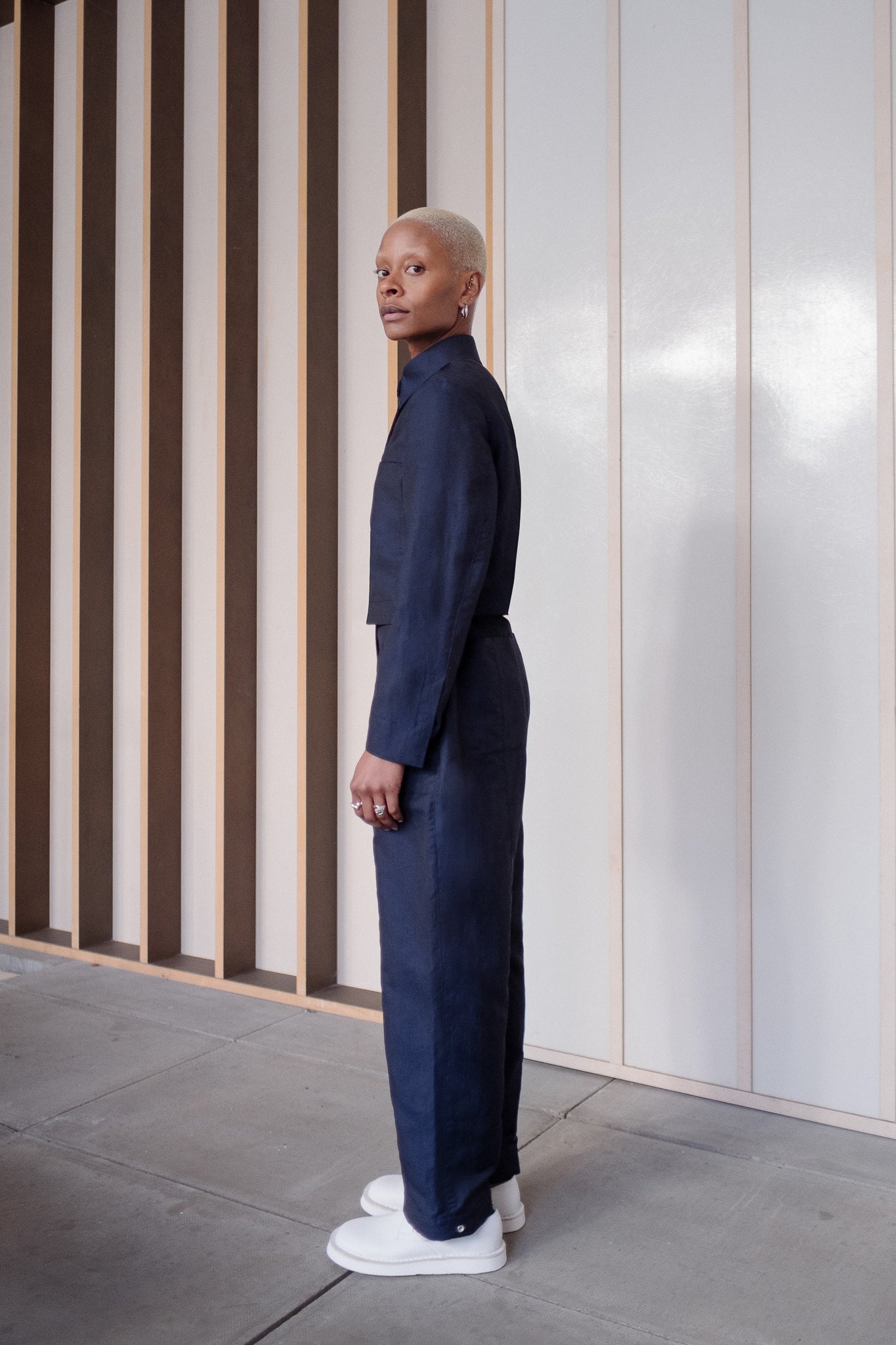 (jump)suit 01 -blue wool linen