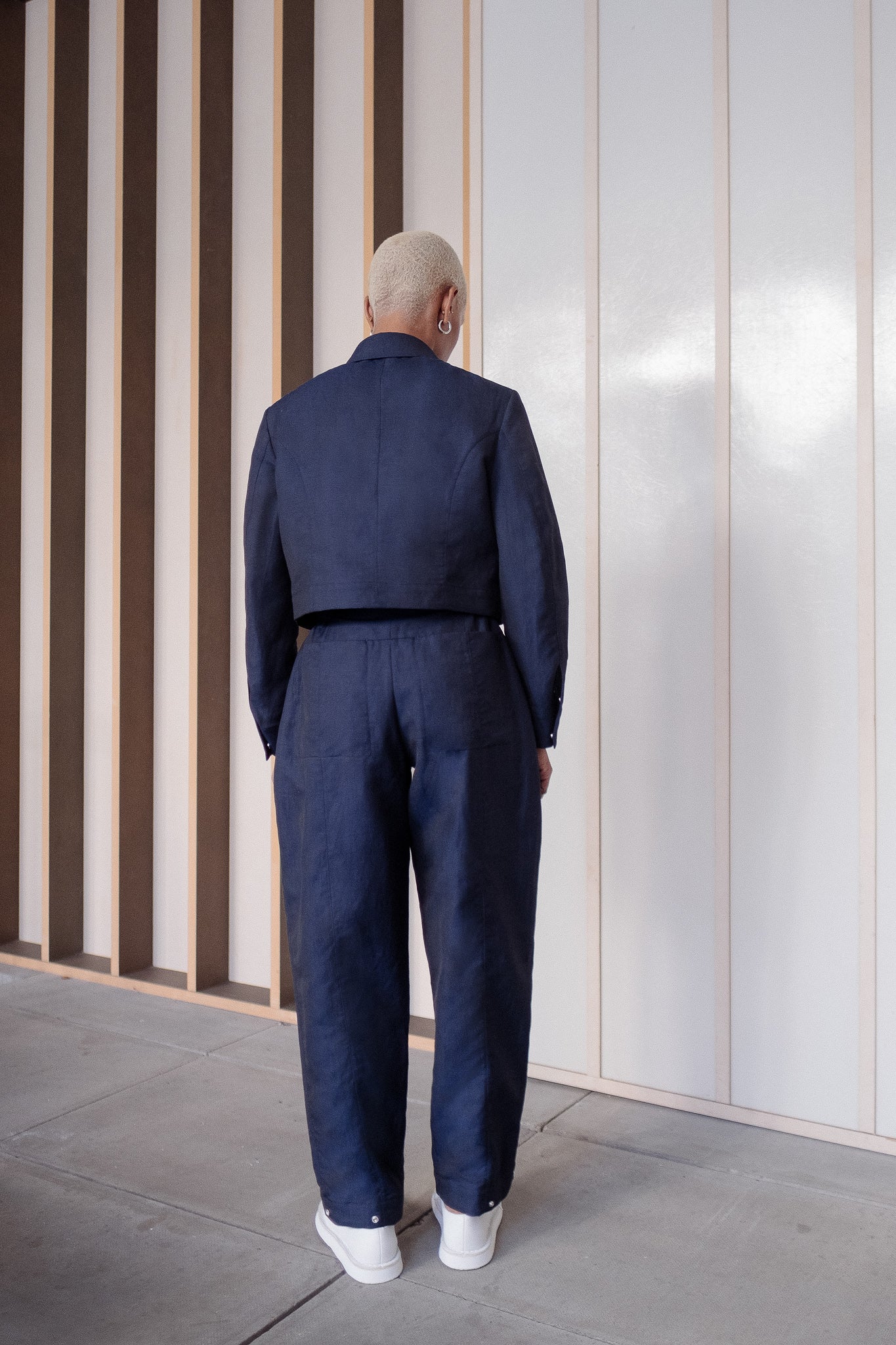 (jump)suit 01 -blue wool linen